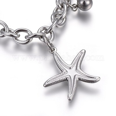 Браслеты с подвесками из нержавеющей стали 304 BJEW-L637-28-P-1