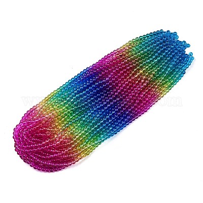 Выпечка расписные прозрачные стеклянные бусины DGLA-M001-8mm-04-1