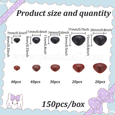 1 коробка плоских треугольных пластиковых носов-кабошонов DOLL-GO0001-04D-1