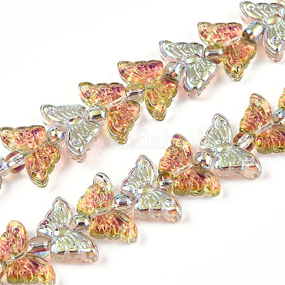 Стеклянные бусины с гальваническим покрытием &nbsp;EGLA-N012-04L-1