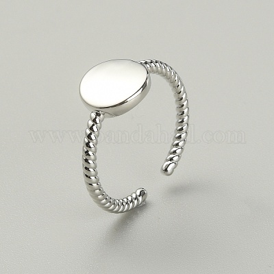 Латунное плоское круглое открытое кольцо-манжета RJEW-WH0004-25P-1