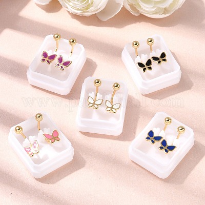 Серьги-гвоздики из нержавеющей стали 304 EJEW-F396-05B-G-1