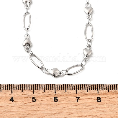 Ожерелья из нержавеющей стали 304 в форме сердца для женщин NJEW-A046-02B-P-1