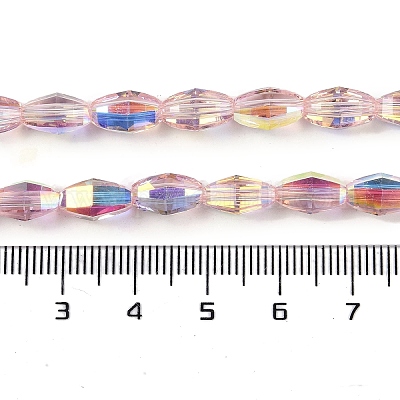 Стеклянные бусины с гальваническим покрытием  GLAA-Q101-03A-AB01-1