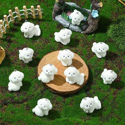 4стиль 4 шт. подвески в виде милых щенков из флокированной смолы RESI-YW0003-43A-1