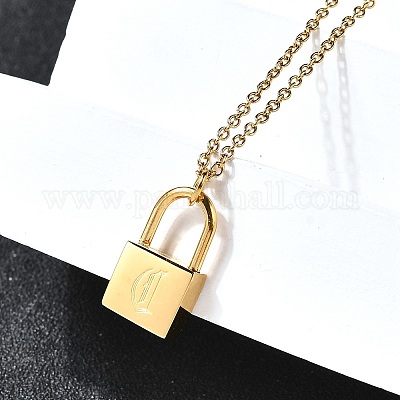 Ожерелья с подвесками из нержавеющей стали 304 Rolo NJEW-S444-01G-03-1