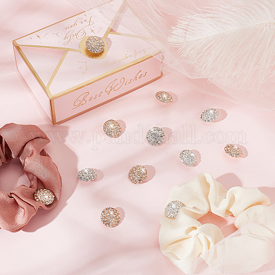 16 шт. 2-цветные пуговицы с тремя отверстиями из сплава со стразами на ножке BUTT-GA0001-17-1