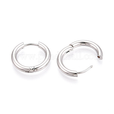 Серьги-кольца из нержавеющей стали 304 EJEW-T048-24A-P-1