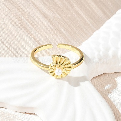 Латунные открытые манжеты для женщин RJEW-A061-02G-1