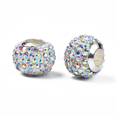 Ручная работа полимерной глины горный хрусталь европейские шарики RB-N053-001-11-1