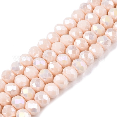 Стеклянные бусины с гальваническим покрытием  EGLA-A044-P6mm-B05-1