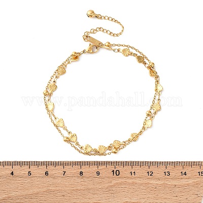 Браслеты на ногу из многорядной цепи из нержавеющей стали 304 AJEW-P128-01G-1