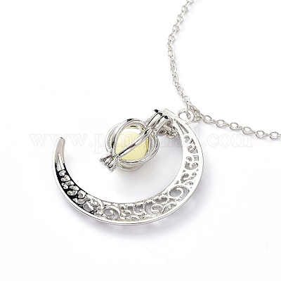 Ожерелья с подвесками из светящегося сплава NJEW-F284-05B-1