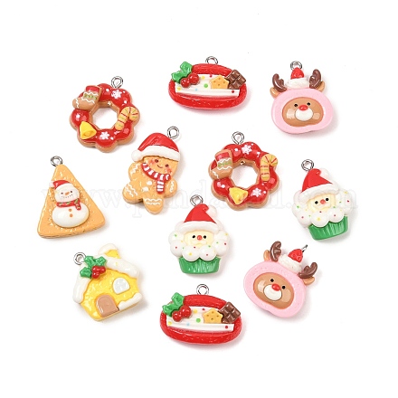 Рождественские подвески из непрозрачной смолы RESI-I349-01B-1