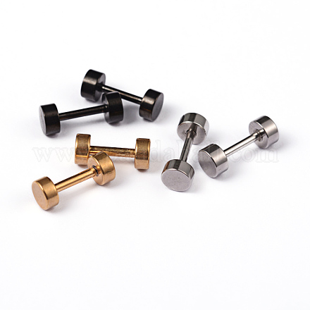 Плоские круглые серьги-штанги из нержавеющей стали 304 для хрящей EJEW-L164-01-1