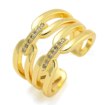 Кольца-манжеты из латуни с микропаве из кубического циркония для женщин RJEW-I107-07G-1