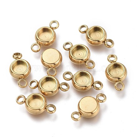 Ионное покрытие (IP) 304 нержавеющая сталь кабошон коннектор настройки STAS-I161-03A-G-1