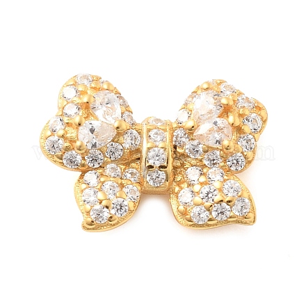 925 многорядное звено-бантик из стерлингового серебра с микропаве из прозрачных кубических цирконий STER-S013-02G-1