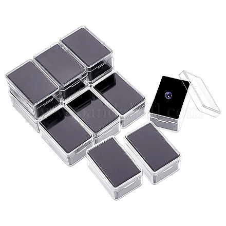 Прямоугольные прозрачные пластиковые коробки с бриллиантами CON-WH0092-60B-1