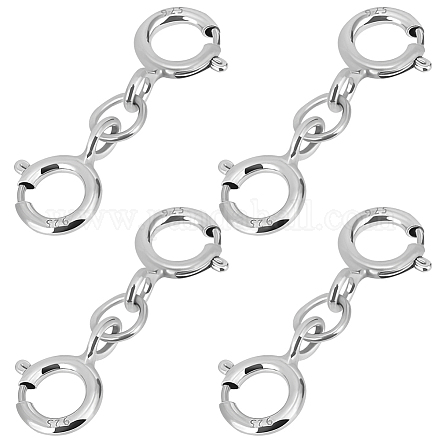 8 шт. 925 двойных пружинных кольца из стерлингового серебра STER-BBC0007-52-1