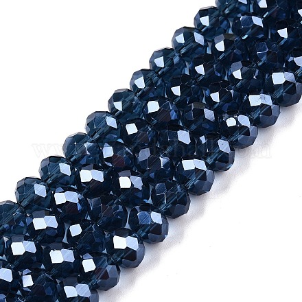 Стеклянные бусины с гальваническим покрытием  EGLA-A044-T8mm-A12-1