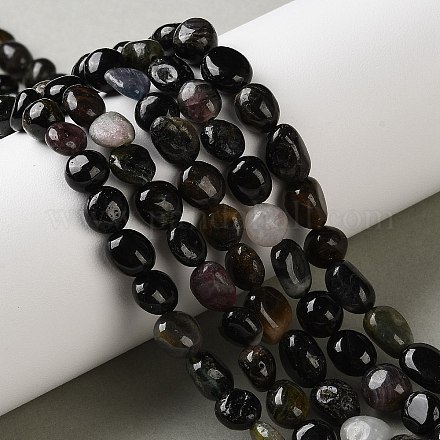 Натуральный турмалин бисер нитей&nbsp;G-C268-A02-8x10mm-1