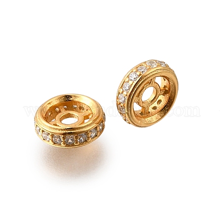 925 бусина из чистого серебра с микропаве и прозрачным фианитом STER-F061-09G-1