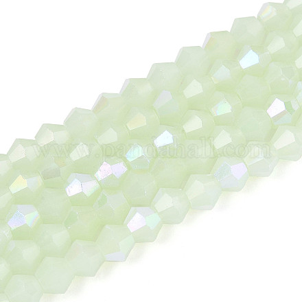 Имитация нефрита гальванических бисер пряди GLAA-F029-J4mm-D07-1