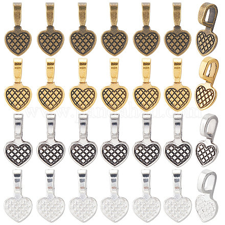 200 шт. 4-цветные плоские клеевые скобы из сплава в тибетском стиле FIND-SP0001-84-1