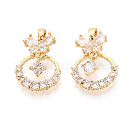 Латунные микро проложить кубического циркония подвески KK-N272-09G-1