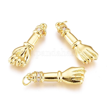 Латунные микропаве прозрачные подвески с фианитом KK-I674-16G-1