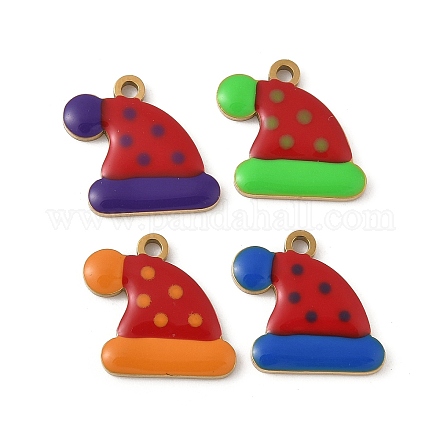 Рождественские эмалевые подвески из нержавеющей стали 304 STAS-Z153-01G-04-1