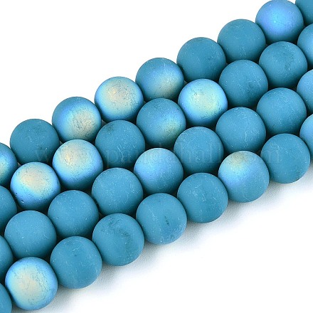 Нити из матовых непрозрачных стеклянных бусин GLAA-T032-P8mm-MBB13A-1