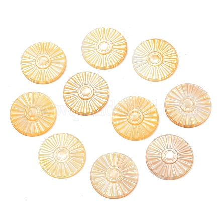 Резные кабошоны из натуральной желтой ракушки SSHEL-B006-01A-A-1