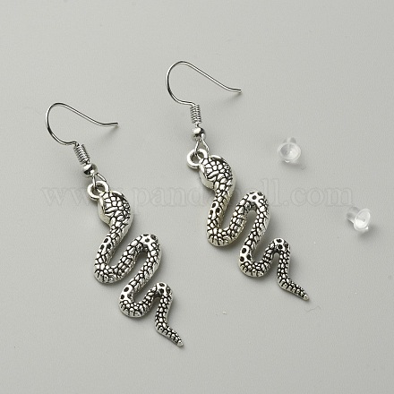 Длинные серьги с подвесками из сплава змеи для женщин EJEW-WH0018-22-1