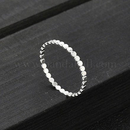 925 плоские серебряные кольца с бусинами для женщин RJEW-NH0002-01B-S-1