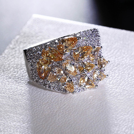 Латунные микро проложить пальцев кольца кубического циркония FS-WG4D6DE-12-1