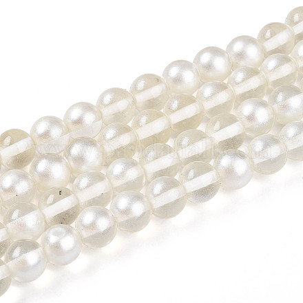 Запекание окрашенные прозрачные стеклянные бусины нити DGLA-N011-8mm-01-1