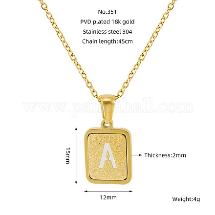 Прямоугольные кулоны из нержавеющей стали 304 с полыми буквами FS-WG93293-23-1