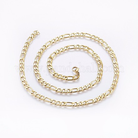 Цепочки-цепочки Figaro из нержавеющей стали 304 NJEW-O102-16G-1