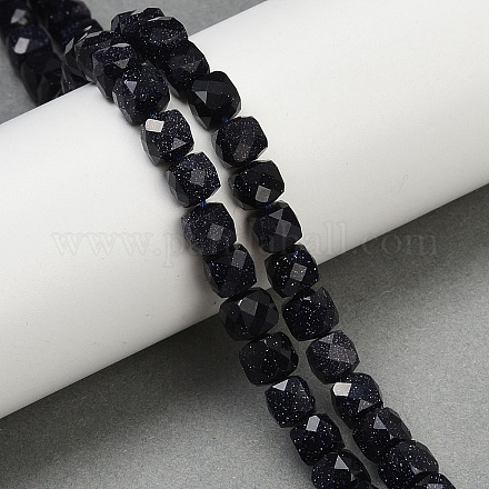 Синтетический синий авантюрин бисер нитей G-H078-C47-6mm-1