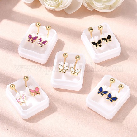 Серьги-гвоздики из нержавеющей стали 304 EJEW-F396-05B-G-1