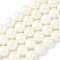 Shell Pearl Beads Strands, Round, Floral White, 10.5mm, Hole: 0.9mm, about 40pcs/strand, 16.06''(40.8cm)
