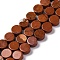 Natural Red Jasper Beads Strands, Flat Round, 10x5~6mm, Hole: 1.2mm, about 40pcs/strand, 15.75 inch(40cm)