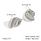 304 Stainless Steel Conch Stud Earrings, Platinum, 27.8x18.7mm