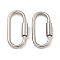 Non-Tarnish 304 Stainless Steel Screw Carabiner Lock Charms, for Necklaces Making, Quick Links, Oval, 25x12x2mm