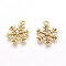 Tibetan Style Alloy Pendants, Lead Free & Cadmium Free, Snowflake, for Christmas, Antique Golden, 21x16x2mm, Hole: 2mm