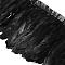 Fashion Goose Feather Cloth Strand Costume Accessories, Black, Feather: 100~180x38~62mm, about 2m/bag