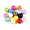 Baking Paint Opaque Acrylic Beads, Round, Mixed Color, 9.5mm, Hole: 2.2mm