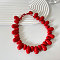 Resin Teardrop Beaded Necklaces for Women, Red, 20.08 inch(51cm)